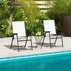Tangkula Set of 4 Patio Portable Metal Folding Chairs Dining Chair Set White - 4 of 4
