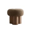 Alilang 16.54 inches Textured Boucl e Upholstered Stool with Unique Wooden Base-Brown - 3 of 4