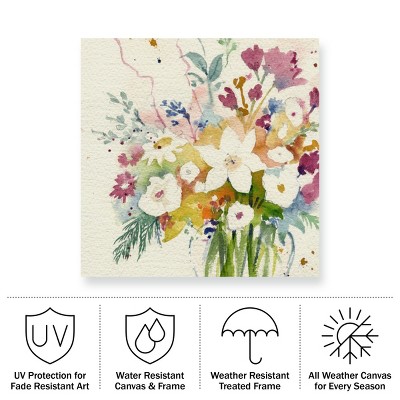 Sheila Golden Dream Bouquet Outdoor Canvas Wall Art 14x14