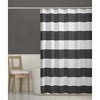 Porter Striped Shower Curtain Gray - Zenna Home: Polyester Fabric, Buttonhole Top, Easy Care - 2 of 4