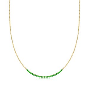 Pure Collection by Ross-Simons 0.70 ct. t.w. Lab-Grown Emerald Tennis-Style Necklace in 18kt Gold Vermeil Size 16 - 1 of 4