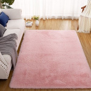 Plush Fuzzy Rugs Ultra Soft Fluffy Furry Rugs Non Slip Non Shedding Area Rug Indoor Carpet Nursery Rugs for Kids Room Bedroom Home Decor - 1 of 4