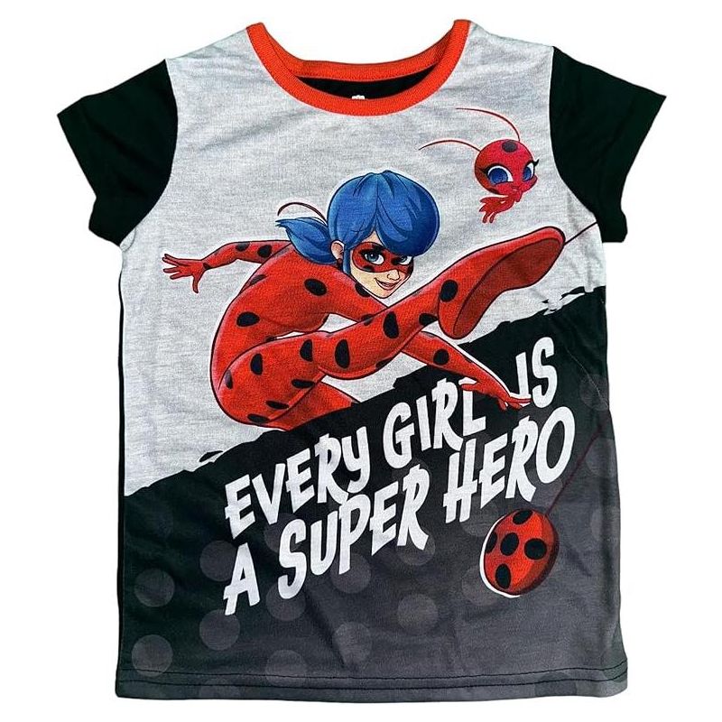 Miraculous Lady Bug Girl's "Every Girl is a Super Hero" 3-Piece Pajama Set, 2 of 8