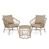 3-Piece Wicker Patio Sofa Set with Cushions, Outdoor Small Space Chat Sets for Garden or Balcony–The Pop Home - 4 of 4