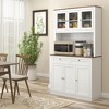 HOMCOM 71" Tall Kitchen Pantry Storage Cabinet with 2 Drawers, Microwave Cabinet with Adjustable Shelves and Glass Doors, White - image 3 of 4