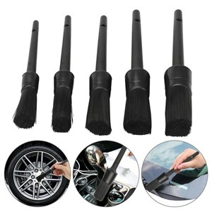 5PC Car Detailing Brush Kit Boar Hair Vehicle Auto Interior For Wheel Clean Sets - 1 of 4