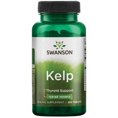 Swanson Herbal Supplements Kelp Iodine Source 225 mcg Tablet 250ct.