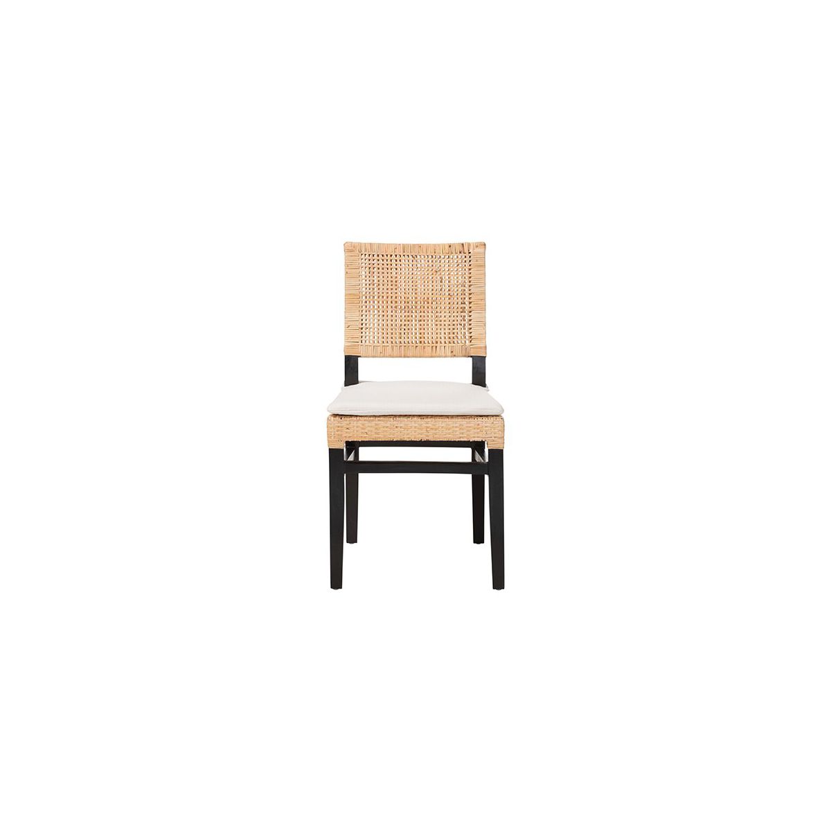 bali & pari,Lesia Rattan Dining Chair with Mahogany Frame and Cushion, Espresso - thumbnail 2