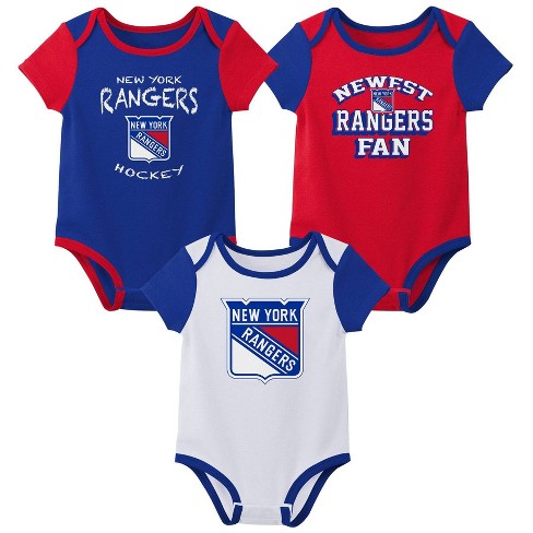 Nhl New York Rangers Infant Boys' 3pk Bodysuit - 0-3m : Target