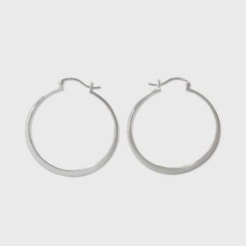 Sterling Silver Teardrop Hoop Earrings - A New Day™ Silver : Target