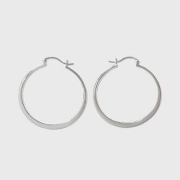 Large Flat Tapered Hoop Sterling Silver Earrings - A New Day™ Silver