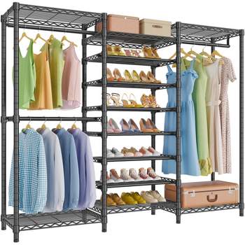 VIPEK S3 Heavy Duty Garment Rack Free Standing Clothes Rack Closet Storage Organizer Large Wardrobe with 6-Tier Shoe Rack