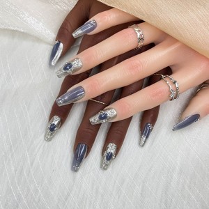 Vynxaria PurPle Seamless Fit Press-On Nails for All-Day Comfort Size M - 1 of 4