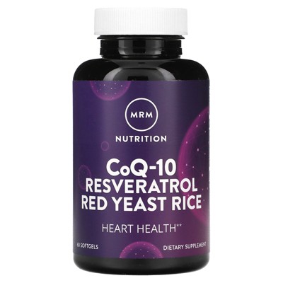 MRM Nutrition CoQ-10 Resveratrol Red Yeast Rice, 60 Softgels