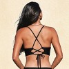 Women's Black Plunging Lace-Up Bikini Top - Cupshe - 4 of 4