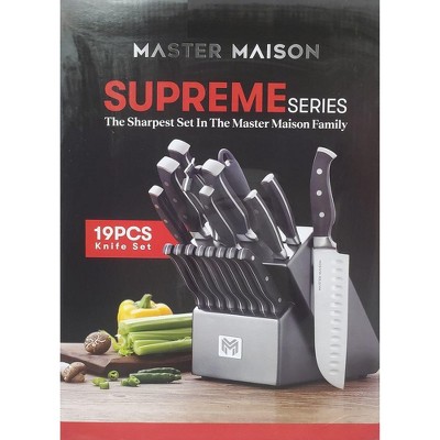 Supreme Series 19-Piece High Carbon Stainless Steel Knife Set in Gray Block