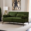 Modern Loveseat Sofa 59" Sofa Couch 2-Seater Sofa with Flexible USB Ports , Unique Cylindrical Armrests - Leovsnove - 2 of 4