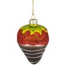 Northlight 2.75" Chocolate Covered Glittered Strawberry Christmas Glass Ornament - 3 of 3