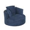 Compressible Corduroy Round Chair with Cushioned Backrest - 2 of 3