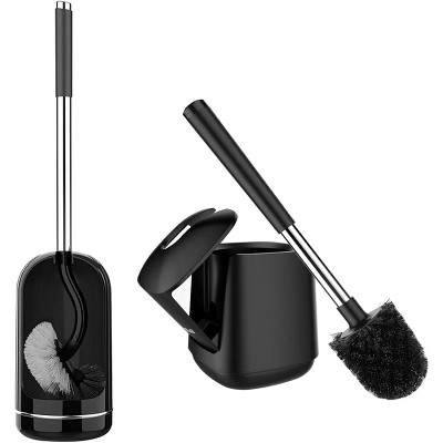 SetSail Toilet Brush and Holder, Self Closing Lid Toilet Bowl Brushes Holder