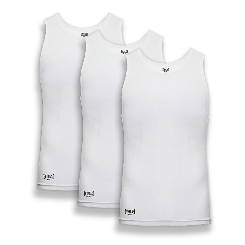 Everlast Men's 3 Pack Tank Top Essentials Undershirts Tagless Breathable T-Shirt For Men, 1 of 7