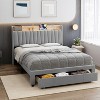 King Size Bed Frame with Storage Headboard, Charging Station, Upholstered Platform with Drawers, Sturdy Wooden Slats, No Box Spring, Light Grey - 3 of 4