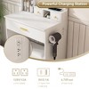 Okak Modern Vanity Table with Mirror & Adjustable LED Lights,Storage Dressing Desk with Power Outlet & Stool,Makeup Table for Small Bedrooms - 4 of 4