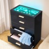 KTMBDW 5-Drawer Wood Dressers for Bedroom, drawer cabinet with Tempered Glass and RGB light for bedroom, living room - 4 of 4