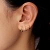Small Sterling Silver Huggie Hoop Earrings Set for Women, 14K Gold Plated Hoops Stacks for Multiple Piercings - 2 of 4