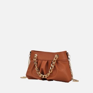 MKF Collection Marvila Minimalist Vegan Leather Chain Ruched Shoulder Bag by Mia K - 1 of 4
