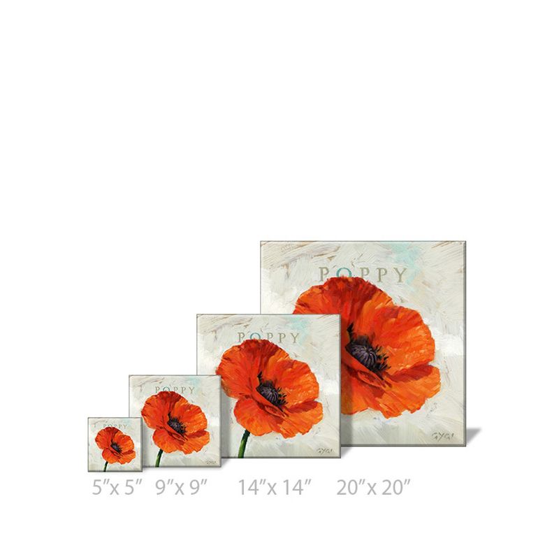 Sullivans Darren Gygi Poppy Canvas, Museum Quality Giclee Print, Gallery Wrapped, Handcrafted in USA, 4 of 11