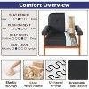 Faux Leather Black Armchair with Wooden Frame, Upholstered Living Room Chairs Comfy Reading For small space - 4 of 4