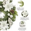TackView 16" Christmas Wreath for Front Door, Xmas Door Wreath with Balls, Artificial Flowers, for Fireplace Wall Window Holiday Decoration - 4 of 4