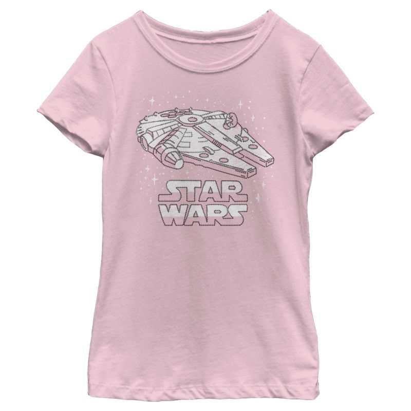 Girl's Star Wars Cute Millennium Falcon T-Shirt, 1 of 4