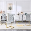 KTMBDW Modern Dining Chairs, Upholstered Kitchen Chairs with Crystal Buckle Design, Faux Leather for Living Room Lounge - 4 of 4