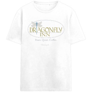 Gilmore Girls Dragonfly Inn Adult White Crew Neck Short Sleeve T-shirt - 1 of 3