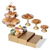 7-Piece Gold Metal Cake Stand Set, 3-Tier Round Pedestal & Cupcake Holder, Dessert Table Display Risers for Wedding Party Birthday Anniversary - 2 of 4