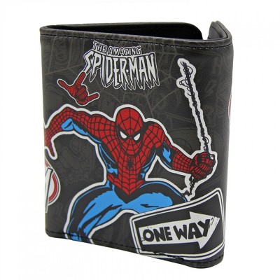 Adult Spider-Man Sticker Collage Trifold Wallet