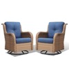 Buenhomino Outdoor Swivel Glider Rocking Chairs Set, 2 Pieces Rattan Wicker Patio Furniture Set for Porch Pool Deck Yard Garden - 2 of 4