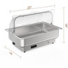 Rectangular Chafing Dish Electric Buffet Set,9QT Stainless Steel Food Servers and Warmers with Temperature Control for Catering, Wedding and Parties - 4 of 4