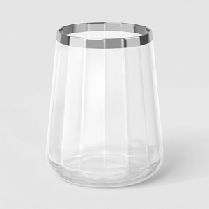 16.2 fl oz Faceted Stemless Wine Glass Rimmed Clear -Threshold™ - 1 of 3
