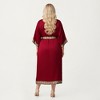 Anna-Kaci Lounge Women's Plus Size Long Robe with Decorative Trim Detailing and Soft Flowing Fabric - 3 of 4