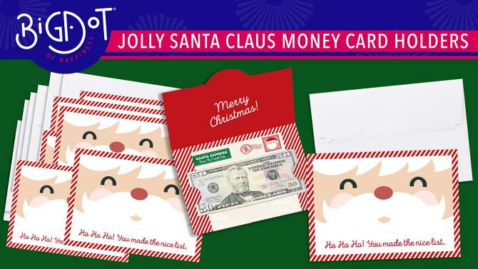 Big Dot of Happiness Jolly Santa Claus - Holiday and Christmas Money and Gift Card Holders - Set of 8, 2 of 8, play video