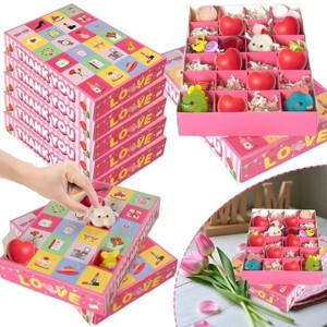 Pink Advent Calendar Box w/ 24 Compartments, DIY Countdown Gift Box for Candy Jewelry, Christmas Birthday Wedding Graduation Party Supplies (10 Pack) - 1 of 4