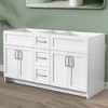Bath Vanity Cabinet without Top 60 in. W x 21.5 in. D x 33.5 in. H Bathroom Vanity in White with Brushed Nickel Handle - 3 of 4