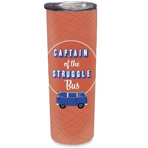 Elanze Designs Captain Struggle Bus Orange Crosshatch 20 ounce Stainless Steel Travel Tumbler - 1 of 4