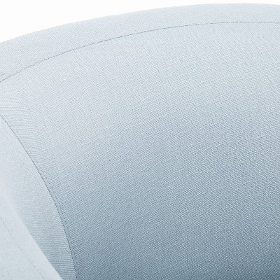 Sky Blue Transitional Swivel Barrel Accent Chair in Polyester