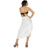 LA LEELA Women's Beach Bathing suit Wrap Bikini Swimwear Cover up Summer Wraps Swimsuit Sarong Skirts for Women One Size Off-White, Abstract - 3 of 4