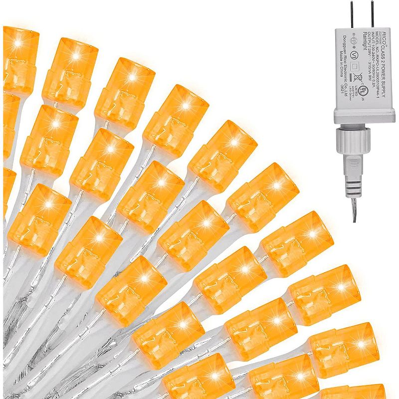 Joiedomi 100 Orange LED Clear Wire String Lights, 8 Modes, 2 of 5