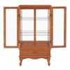 YOOCOZZ Lighted Glass Wine Curio Display Cabinet with Adjustable Glass Shelves 2 Doors 1 Drawer Bulb Included - 2 of 3